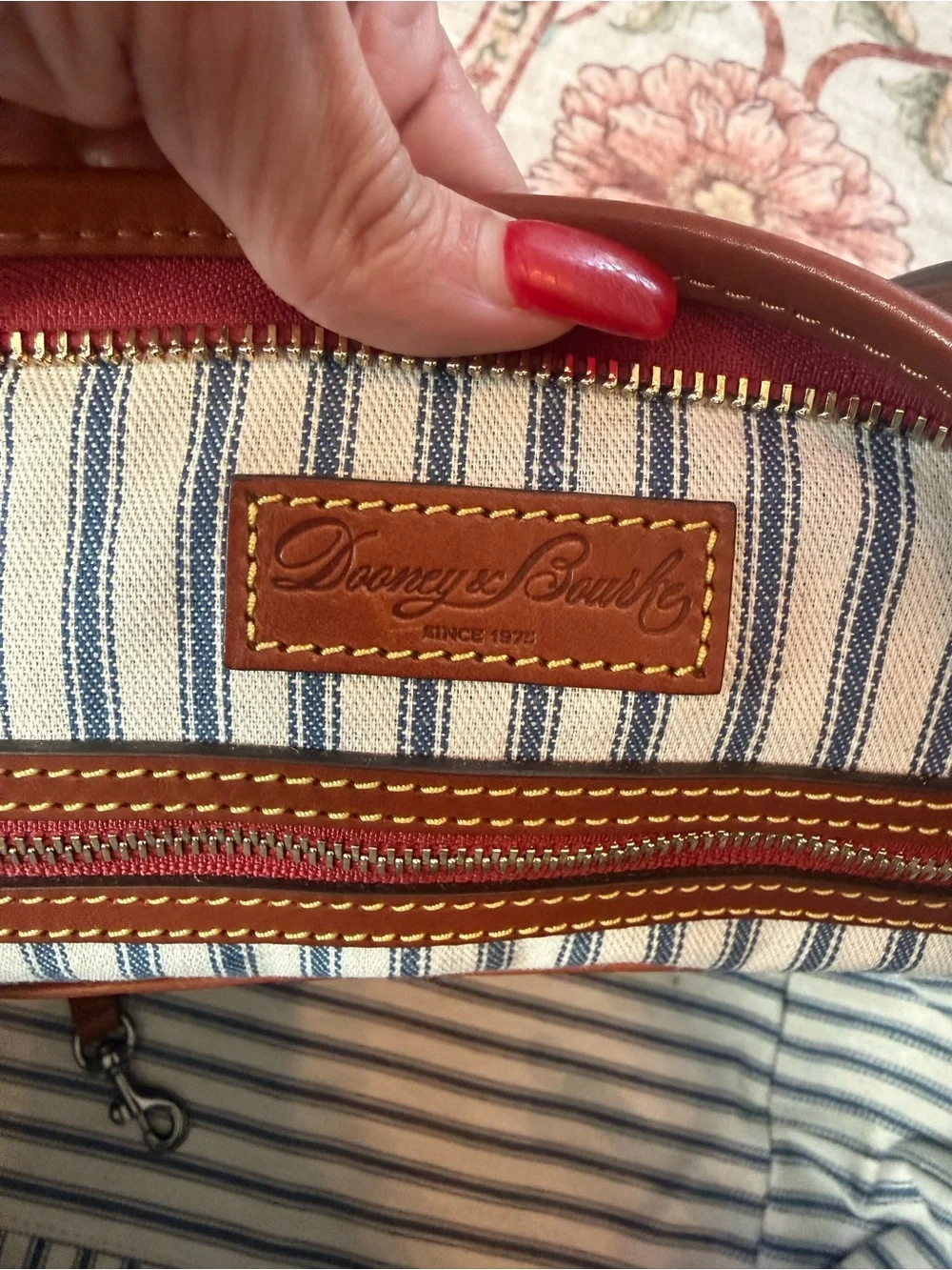 Dooney & Bourke Yellow Tote with Brown Leather Trim